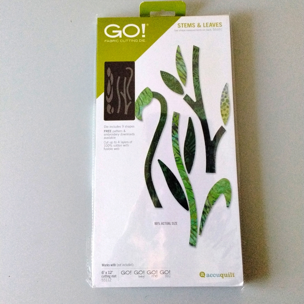 Accuquilt fabric cutting die # 55331 Stems & Leaves